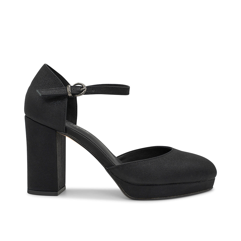 Black court shoes round toe best sale