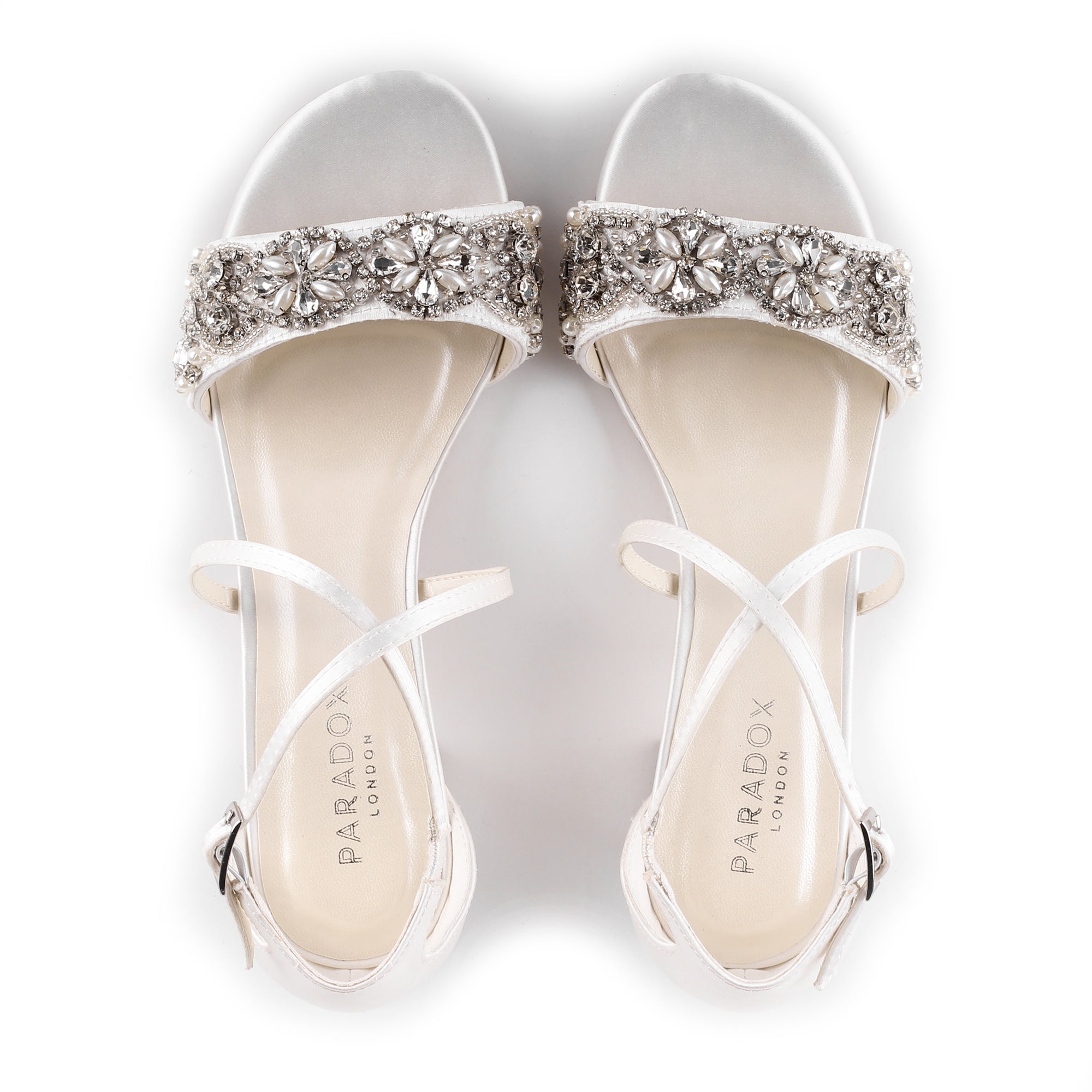 Evangeline | Low Block Wedding Sandals | Paradox London