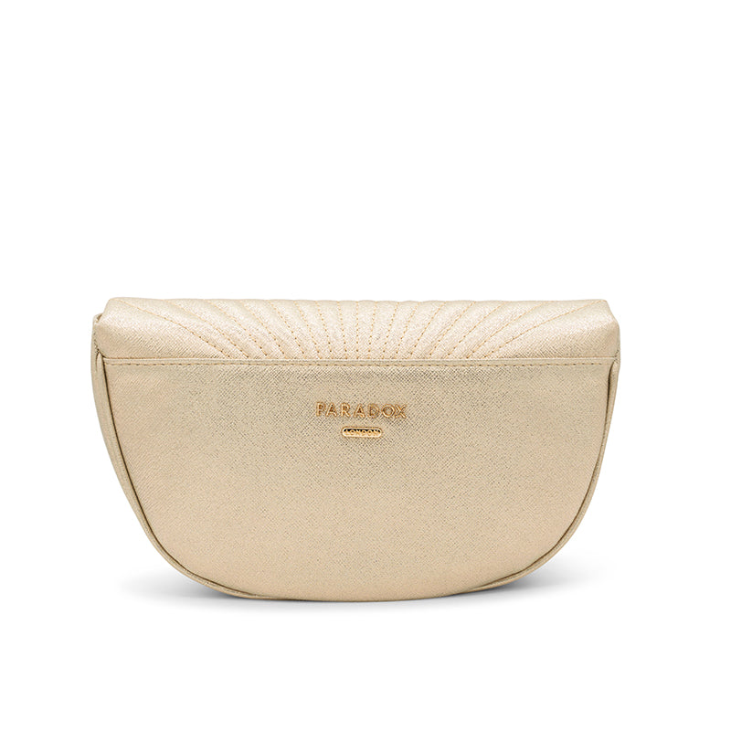 Paradox London Champagne Dakini Shimmer Clutch Bag