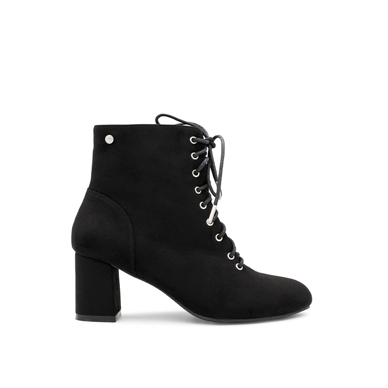 Paradox London Amanda Black Block Heel Ankle Boots