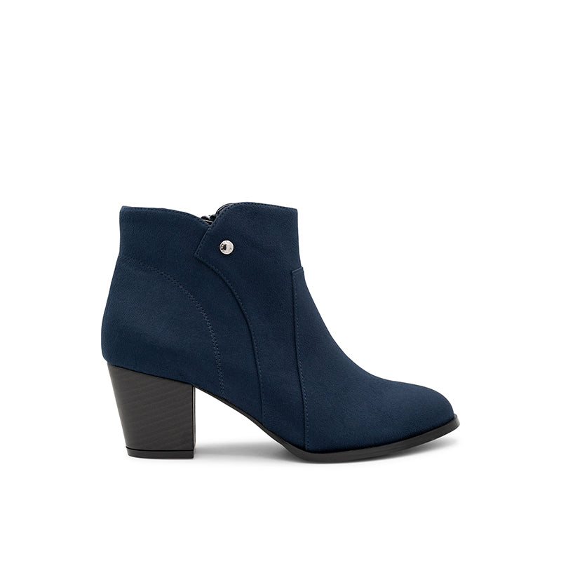 Paradox London Beatrice Navy Heeled Boots