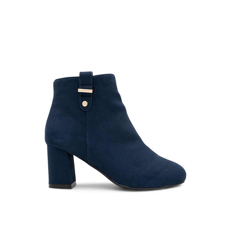 Paradox London Billie Wide Fit Navy Ankle Boots