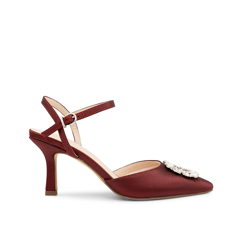 Paradox London Cerys Burgundy Stiletto Heels