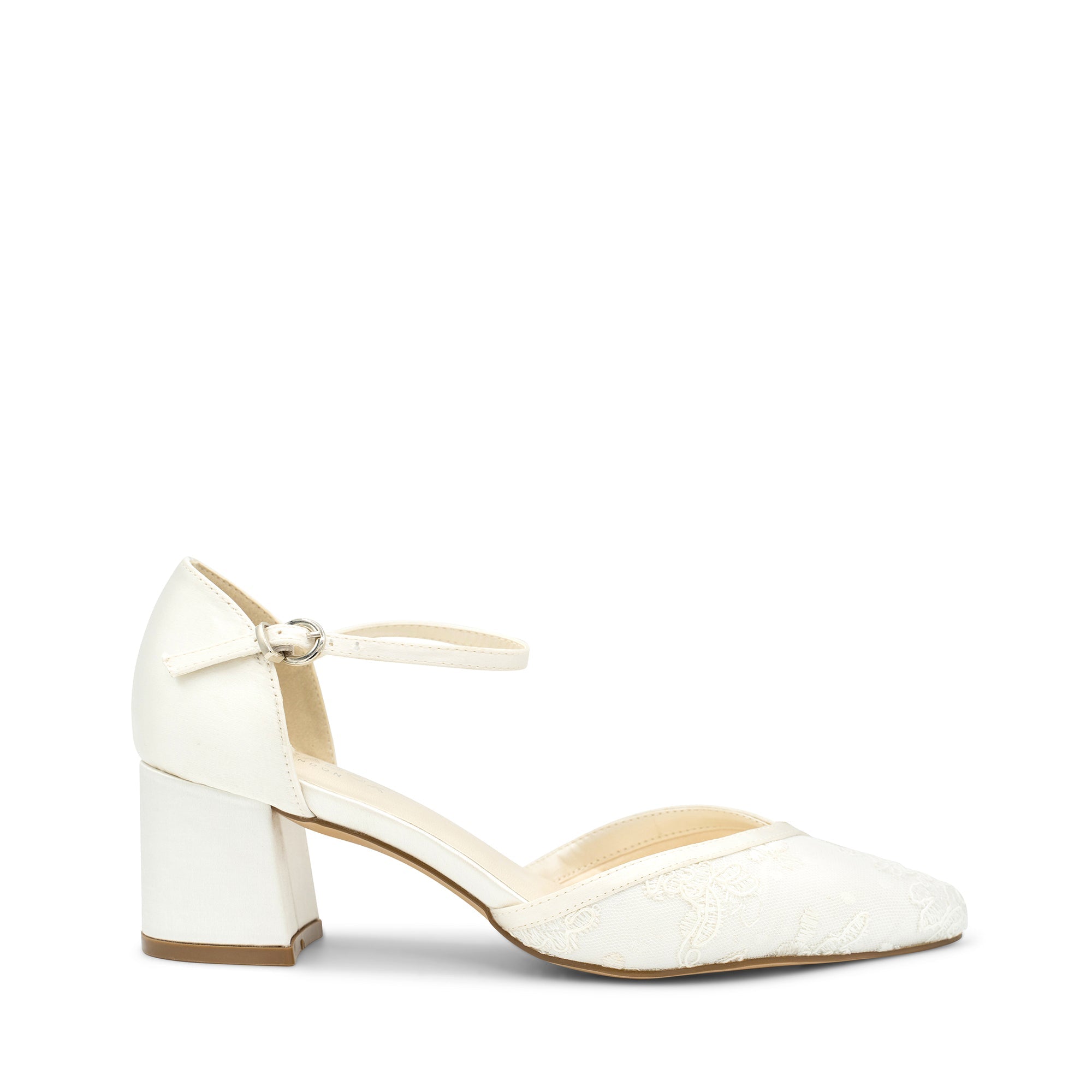 Paradox London Charla Ivory Satin Bridal Shoes