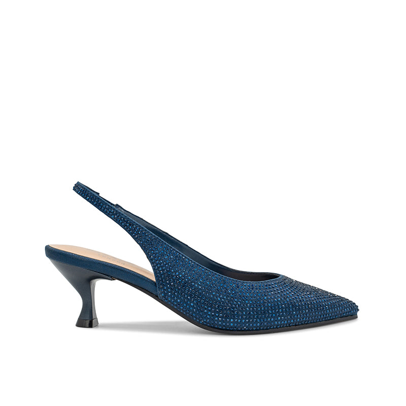 Paradox London Cordelia Navy Slingback Heels