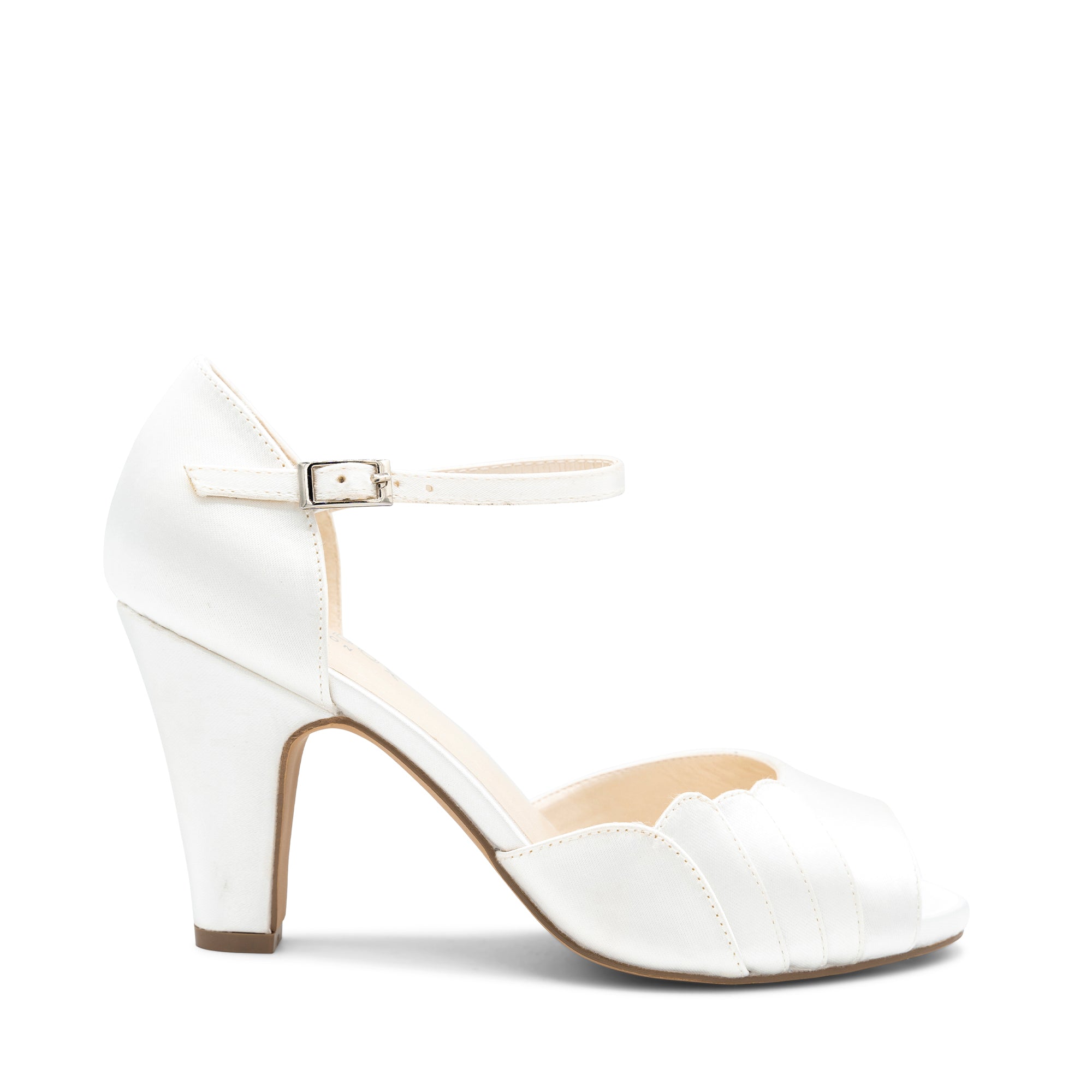 Paradox London Cyan Ivory Satin Bridal Heel