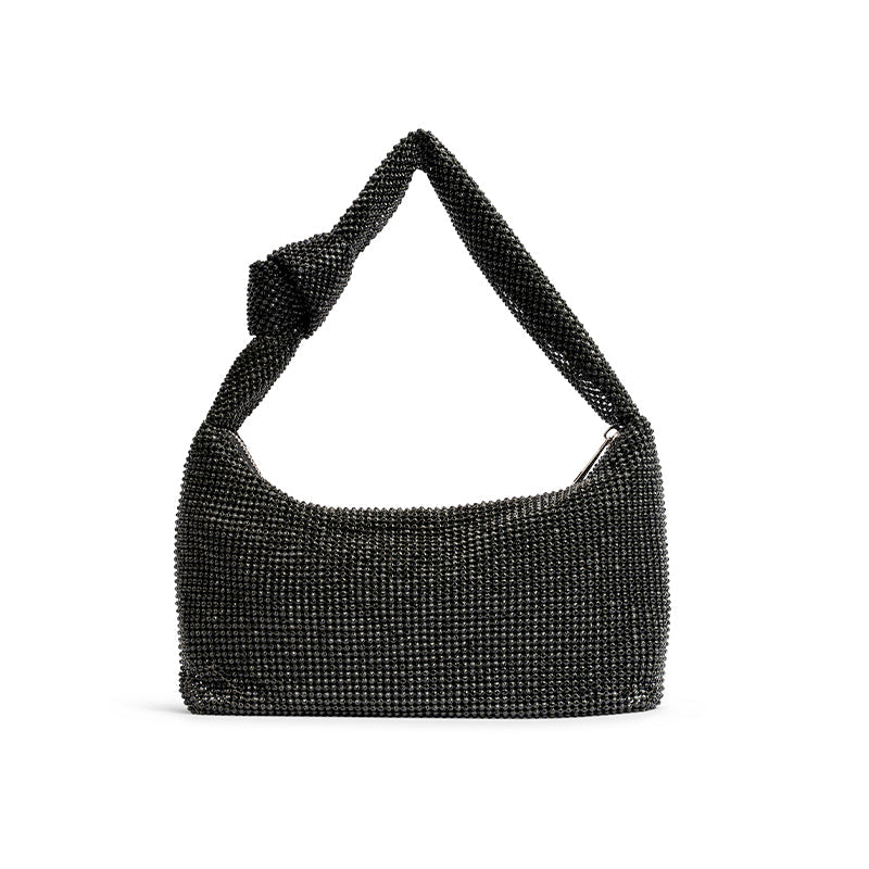 Paradox London Danni Black Diamante Mesh Shoulder Bag