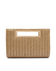 Paradox London Gold Raffia Clutch Bag