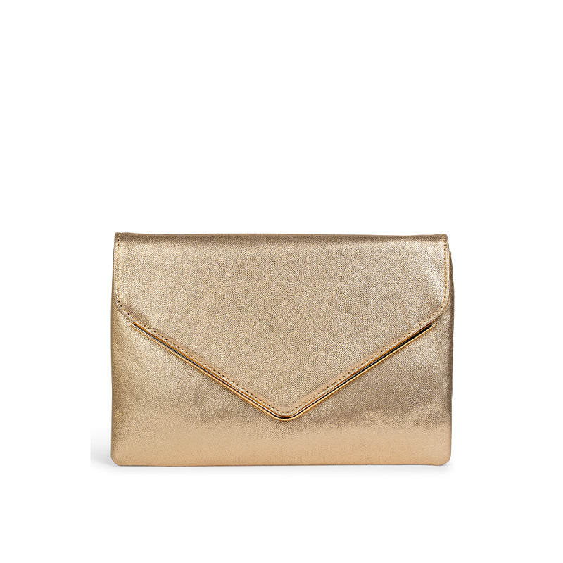 Paradox London Delphine Champagne Clutch Bag