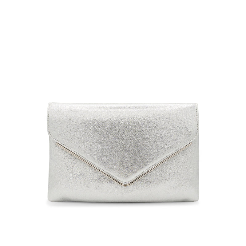 Paradox London Delphine Silver Clutch Bag