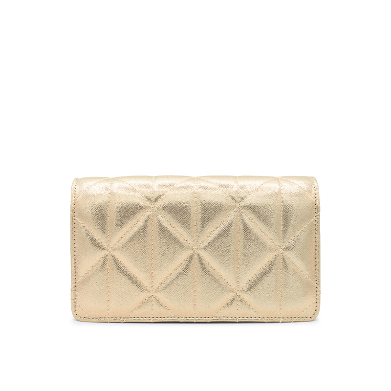 Paradox London Dempsey Champagne Quilted Clutch Bag