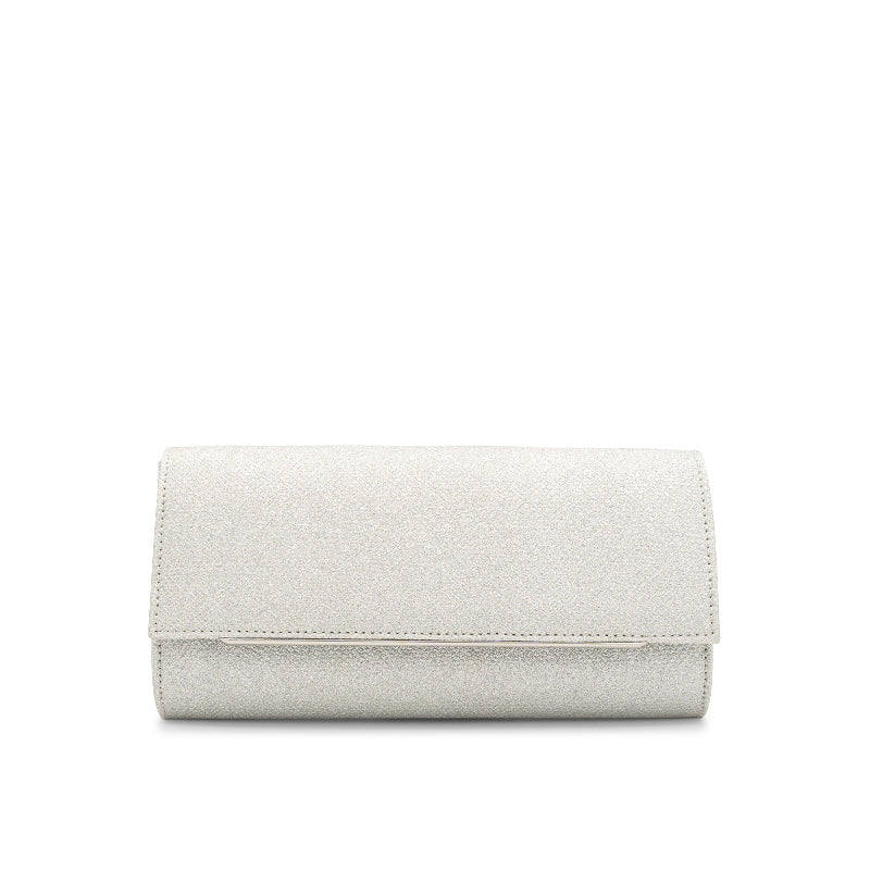 Paradox London Dilara Silver Clutch Bag