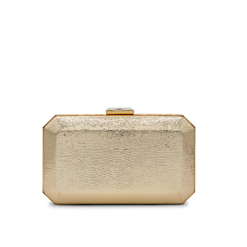 Paradox London Dimitra Champagne Box Clutch Bag 