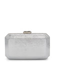 Paradox London Dimitra Silver Box Clutch Bag 