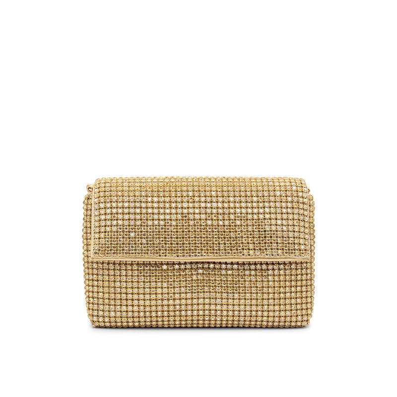 Paradox London Donatella Gold Soft Clutch Bag