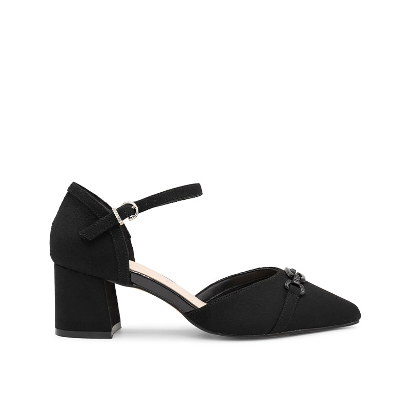 Paradox London Farina Wide Fit Black Block Heels