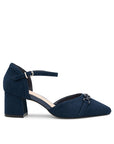 Paradox London Farina Wide Fit Navy Block Heels