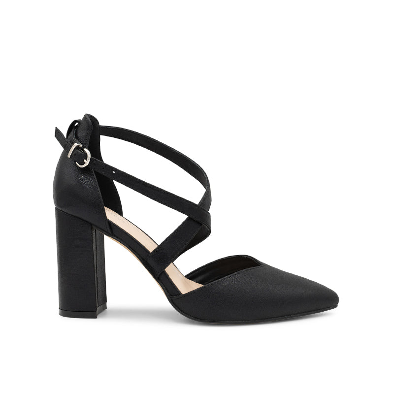 Paradox London Felicia Wide Fit Black Block Heels