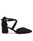 Paradox London Ffion Black Wide Fit Low Block Heel Shoes 