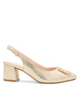 Paradox London Filomena Champagne Wide Fit Block Heels 