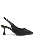 Pradox London Fiora Wide Fit Black Shimmer Slingback Heel