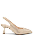 Pradox London Fiora Wide Fit Champagne Shimmer Slingback Heel