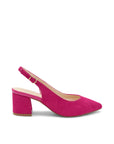 Paradox London Fuschia Block Heel Wide Fit Court Shoes