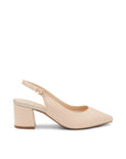 Paradox London Nude Block Heel Wide Fit Court Shoes