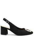 Paradox London Fylls Black Wide Fit Block Heel Slingback shoe