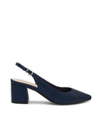 Paradox London Imelda Navy Block Heel Shoes