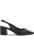 Paradox London Innika Black Block Heel Slingback 