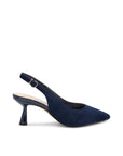 Paradox London Navy Slingback Heel Court Shoes