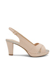 Paradox London Nude Slingback Mules Heeled Sandals