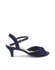 Paradox London Navy Block Heeled Sandals 