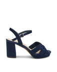 Paradox London Nerita Navy Wide Fit Heeled Sandals