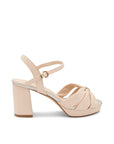 Paradox London Nerita Nude Wide Fit Heeled Sandals