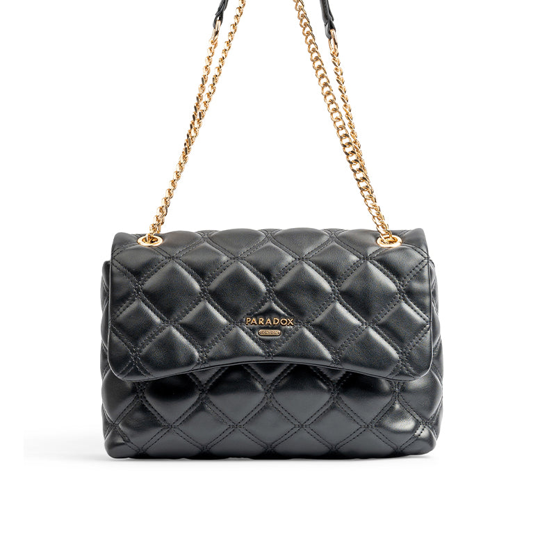 Paradox London Oberon Black Quilted Handbag