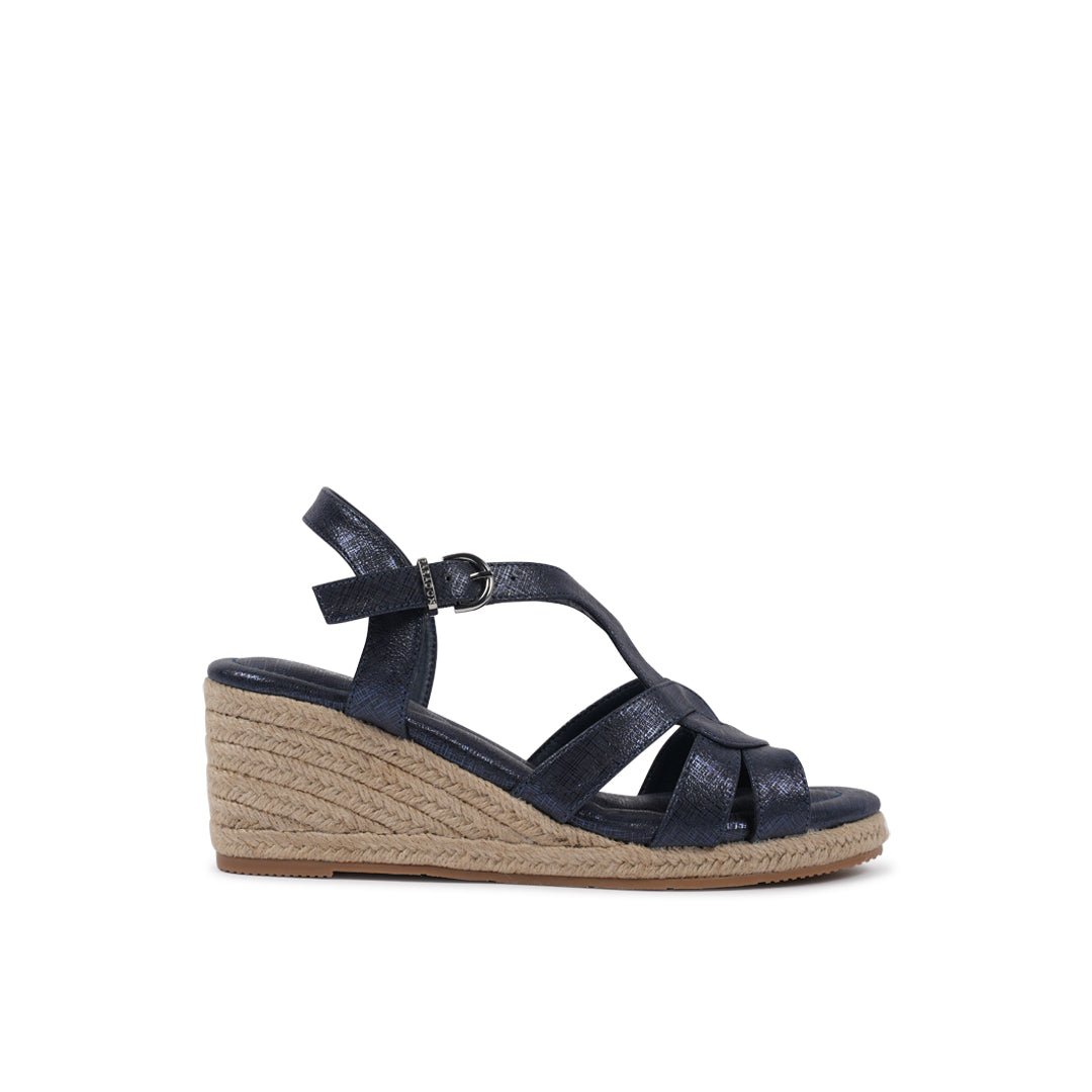 Wedge Navy Comfort Fit Sandals