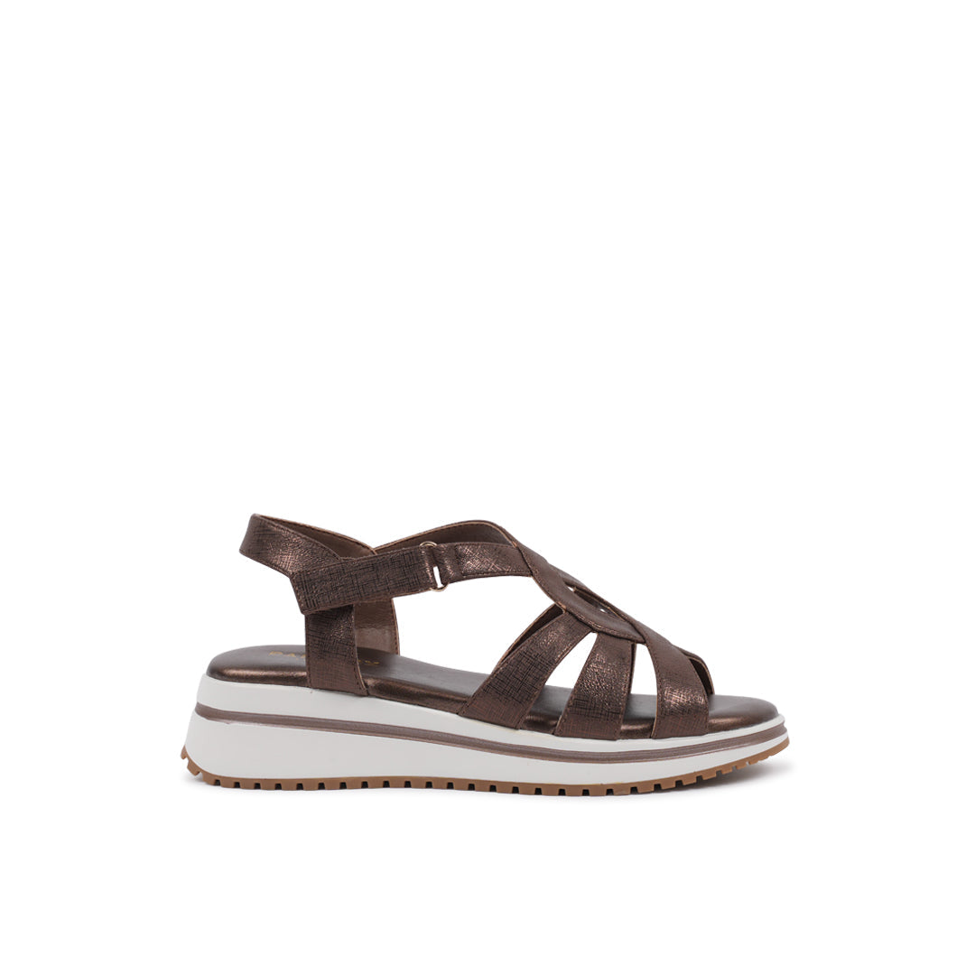 Vera Bronze Wedge Comfort Fit Sandals by Paradox London