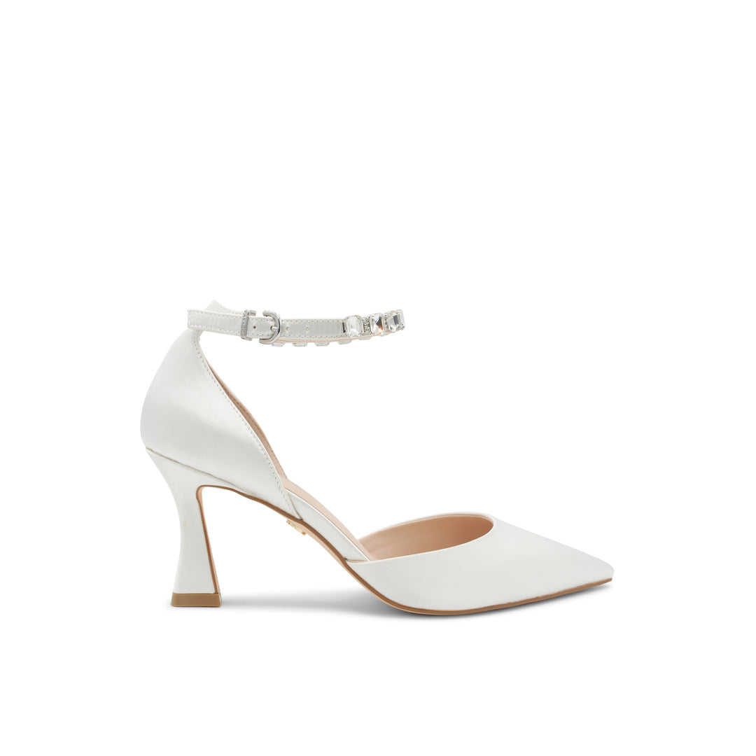 Paradox London ivory satin bridal shoe