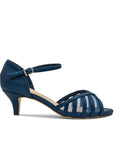 Paradox London Evelyn Navy Wide Fit Black Kitten heeled Sandal 