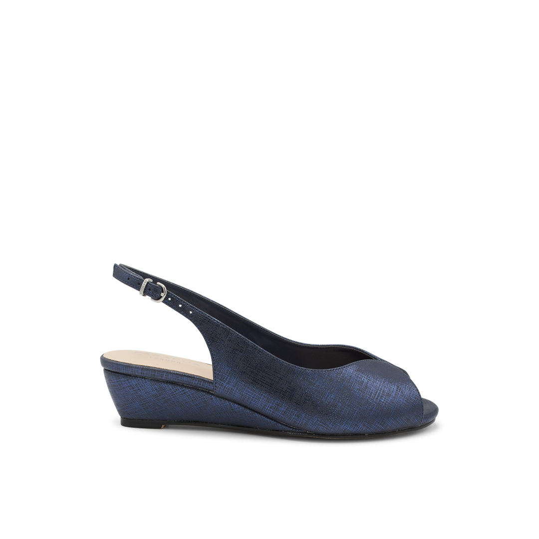 Paradox London Navy Wide Fit Wedges  Sandals Wide Fit Sandals